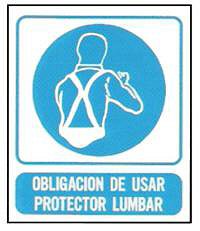 CARTELES SE�ALIZACION OBLIGACION DE USAR PROTECTOR LUMBAR