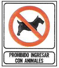CARTELES SEALIZACION PROHIBIDO INGRESAR CON ANIMALES
