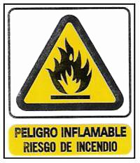 CARTELES SE�ALIZACION PELIGRO INFLAMABLE RIESGO DE INCENDIO
