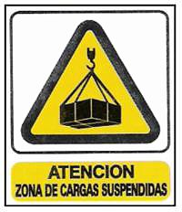 CARTELES SEALIZACION ATENCION ZONA DE CARGAS SUSPENDIDAS