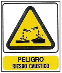 CARTELES SEALIZACION PELIGRO RIESGO CAUSTICO
