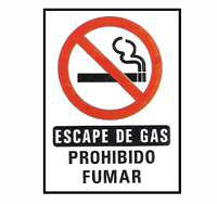 CARTELES SE�ALIZACION ESCAPE DE GAS PROHIBIDO FUMAR
