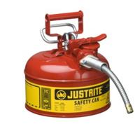 Bidones de chapa metalicos BIDONES PARA INFLAMABLES JUSTRITE 7210120 (Ex-10327/10345) METALICOS DE DOS BOCAS Y MANGUERA TIPO II Accuflow - 4 LITROS - COLOR ROJO