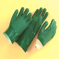 GUANTES DE PVC VERDE ARENADO SERVUS 6414