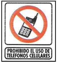 CARTELES SEALIZACION PROHIBIDO EL USO DE TELEFONOS CELULARES