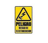 CARTELES TIPO CALCOMANIA PELIGRO RIESGO DE ELECTROCUCION