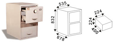 FICHEROS IGNIFUGOS PARA PAPELERIA EPITECNICA 7302 - 2 CAJONES