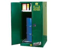 Justrite Argentina GABINETES IGNIFUGOS JUSTRITE 896264 PARA ALMACENAMIENTO DE TAMBORES DE 200 LITROS - VERDES - PUERTAS MANUAL