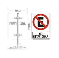 CARTELES PARA VIA PUBLICA CON COLUMNA Y BASE - NO ESTACIONAR