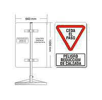 CARTELES PARA VIA PUBLICA CON COLUMNA Y BASE - REDUCCION DE CALZADA