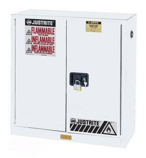 Justrite Argentina GABINETES IGNIFUGOS JUSTRITE 893005 Ex-25300W - 30 GALONES - BLANCOS - PUERTAS MANUAL