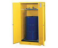 Justrite Argentina GABINETES IGNIFUGOS JUSTRITE 899073 PARA ALMACENAMIENTO DE TAMBORES DE 200 LITROS - GRISES - PUERTAS AUTOMATICAS