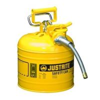 Bidones de chapa metalicos BIDONES PARA INFLAMABLES JUSTRITE 7220220 (Ex 10468Y/10568Y/10526) METALICOS DE DOS BOCAS TIPO II Accuflow - 7,5 Lts - COLOR AMARILLO PARA GAS OIL