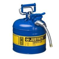 Bidones de chapa metalicos BIDONES PARA INFLAMABLES JUSTRITE 7220320 (Ex 10468B/10568B/10527B) METALICOS DE DOS BOCAS TIPO II Accuflow - 7,5 Lts - COLOR AZUL PARA QUEROSEN