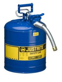 BIDONES PARA INFLAMABLES JUSTRITE 7250330 (Ex 10867B/10820) DE 2 BOCAS Y MANGUERA TIPO II Accuflow - 19 Lts - COLOR AZUL PARA QUEROSEN