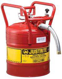 Bidones de chapa metalicos BIDONES PARA INFLAMABLES JUSTRITE 7350110 D.O.T TIPO II CON MANGUERA - 19 LITROS - COLOR ROJO