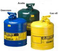 Bidones de chapa metalicos BIDONES PARA INFLAMABLES JUSTRITE 7110200 (Ex 10211/10311) METALICOS TIPO I - CAP. 4 Lts - COLOR AMARILLO PARA GAS OIL