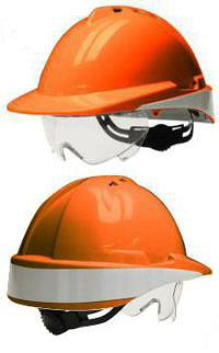 CASCOS DE SEGURIDAD LIBUS MILENIUM CLASS CON VISOR MOVIL - SIN VENTILACION - NARANJA